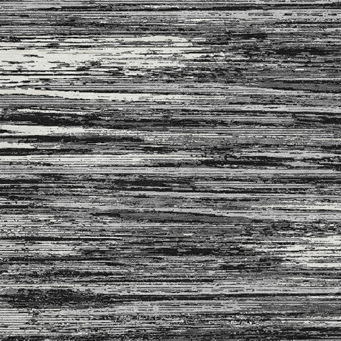 8' X 10' Black And Ivory Striped Washable Area Rug With UV Protection
