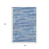 5' X 8' Blue Ivory And Gray Striped Washable Area Rug With UV Protection