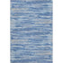5' X 8' Blue Ivory And Gray Striped Washable Area Rug With UV Protection