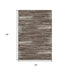 5' X 8' Brown And Beige Striped Washable Area Rug With UV Protection
