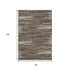 8' X 10' Brown And Beige Striped Washable Area Rug With UV Protection