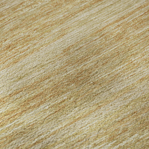 5' X 8' Gold Beige And Ivory Striped Washable Area Rug With UV Protection