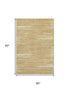 5' X 8' Gold Beige And Ivory Striped Washable Area Rug With UV Protection