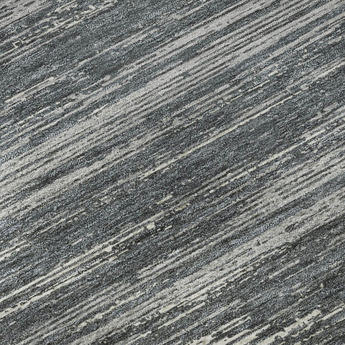 8' X 10' Gray And Ivory Striped Washable Area Rug With UV Protection