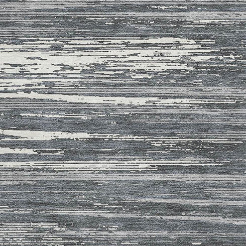 8' X 10' Gray And Ivory Striped Washable Area Rug With UV Protection