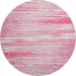 8' Pink And Ivory Striped Washable Round Rug With UV Protection