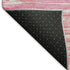 8' Pink And Ivory Striped Washable Round Rug With UV Protection