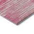 8' Pink And Ivory Striped Washable Round Rug With UV Protection