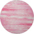 8' Pink And Ivory Striped Washable Round Rug With UV Protection