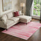 9' X 12' Pink And Ivory Striped Washable Area Rug With UV Protection