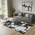 5' X 8' Black And White Abstract Washable Area Rug With UV Protection