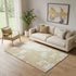 5' X 8' Gold And Beige Abstract Washable Area Rug With UV Protection