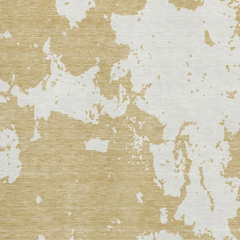 5' X 8' Gold And Beige Abstract Washable Area Rug With UV Protection
