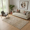 5' X 8' Brown And Beige Geometric Washable Area Rug With UV Protection