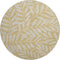8' Gold And Ivory Floral Washable Round Rug With UV Protection