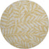 8' Gold And Ivory Floral Washable Round Rug With UV Protection