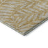8' Gold And Ivory Floral Washable Round Rug With UV Protection