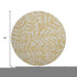 8' Gold And Ivory Floral Washable Round Rug With UV Protection