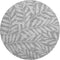 8' Gray And Silver Floral Washable Round Rug With UV Protection