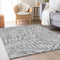 8' X 10' Gray And Silver Floral Washable Area Rug With UV Protection