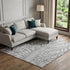 8' X 10' Gray And Silver Floral Washable Area Rug With UV Protection