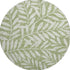 8' Green And Beige Floral Washable Round Rug With UV Protection