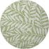 8' Green And Beige Floral Washable Round Rug With UV Protection