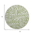 8' Green And Beige Floral Washable Round Rug With UV Protection