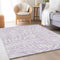 9' X 12' Lavender And Ivory Floral Washable Area Rug With UV Protection