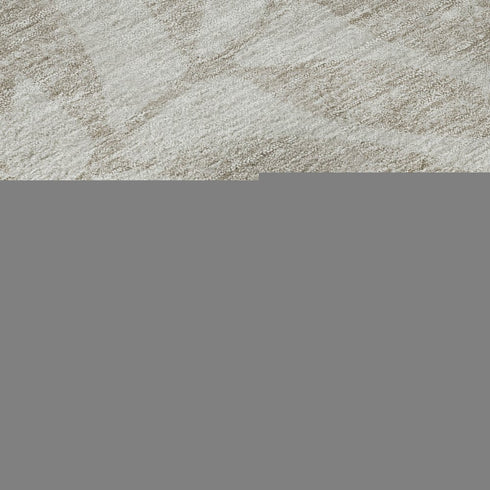 8' Taupe And Beige Floral Washable Round Rug With UV Protection