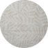 8' Taupe And Beige Floral Washable Round Rug With UV Protection