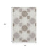 5' X 8' Beige Ivory And Taupe Geometric Washable Area Rug With UV Protection