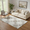 5' X 8' Beige Ivory And Taupe Geometric Washable Area Rug With UV Protection