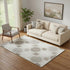 5' X 8' Beige Ivory And Taupe Geometric Washable Area Rug With UV Protection