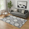 5' X 8' Charcoal And Ivory Geometric Washable Area Rug With UV Protection