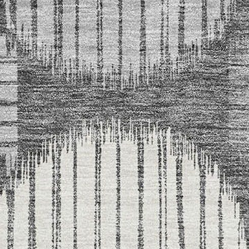 5' X 8' Charcoal And Ivory Geometric Washable Area Rug With UV Protection