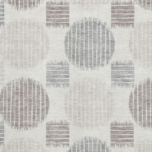 8' X 10' Ivory Beige And Gray Geometric Washable Area Rug With UV Protection