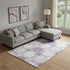 8' X 10' Purple Ivory And Gray Geometric Washable Area Rug With UV Protection