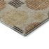 8' Tan Gold And Brown Geometric Washable Round Rug With UV Protection