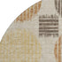 8' Tan Gold And Brown Geometric Washable Round Rug With UV Protection