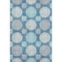 5' X 8' Teal Ivory And Gray Geometric Washable Area Rug With UV Protection