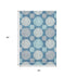 5' X 8' Teal Ivory And Gray Geometric Washable Area Rug With UV Protection