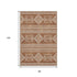 8' X 10' Rust And Ivory Southwestern Washable Area Rug With UV Protection