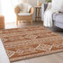 8' X 10' Rust And Ivory Southwestern Washable Area Rug With UV Protection