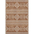 8' X 10' Rust And Ivory Southwestern Washable Area Rug With UV Protection