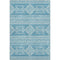 8' X 10' Teal And Ivory Southwestern Washable Area Rug With UV Protection