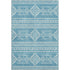 8' X 10' Teal And Ivory Southwestern Washable Area Rug With UV Protection
