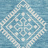 8' X 10' Teal And Ivory Southwestern Washable Area Rug With UV Protection