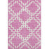 5' X 8' Blush And Ivory Abstract Geometric Washable Area Rug With UV Protection