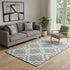 5' X 8' Gray And Ivory Abstract Geometric Washable Area Rug With UV Protection